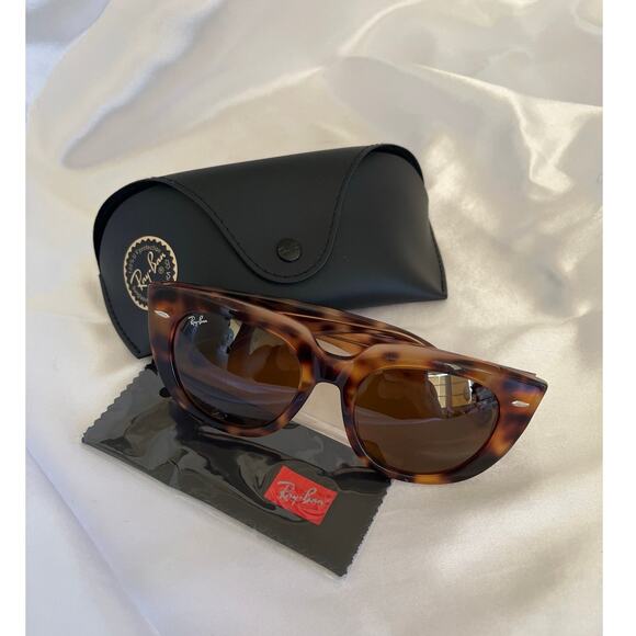 RAY BAN Doreen Cat Eye Sunglasses Havana Tortoise Shell With Case NEW main image 5